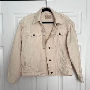 Free People oversized cream denim jacket